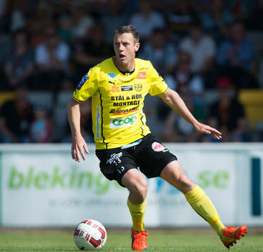 Mjällbys Daniel Nilsson i matchen i allsvenskan mellan