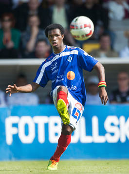 Åtvidabergs Mohammed Abubakari i matchen i allsvenskan