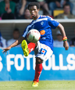 Åtvidabergs Mohammed Abubakari i matchen i allsvenskan