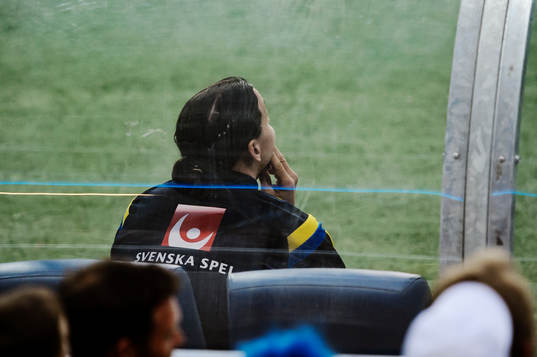 Sveriges Zlatan Ibrahimovic på bänken