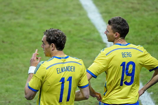 Sveriges Johan Elmander och Marcus Berg byttes in i andra