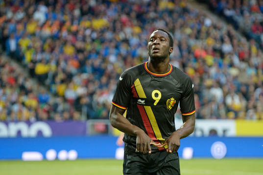 Belgiens Romelu Lukaku jublar
