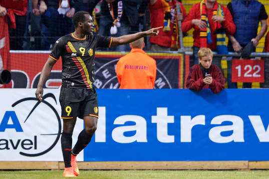 Belgiens Romelu Lukaku jublar