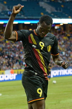 Belgiens Romelu Lukaku jublar