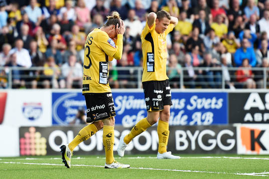 Elfsborgs Niklas Hult och Viktor Claesson deppar