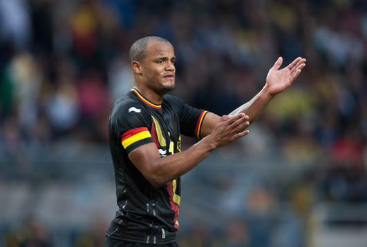 Beligiens Vincent Kompany i träningslandskampen i mellan