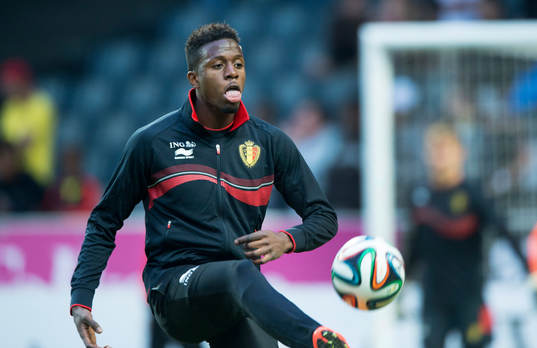 Belgiens Romelu Lukaku  i träningslandskampen i mellan