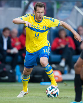 Sveriges Tobias Hysén i träningslandskampen i mellan