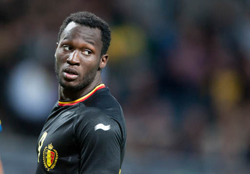 Belgiens Romelu Lukaku i träningslandskampen i mellan