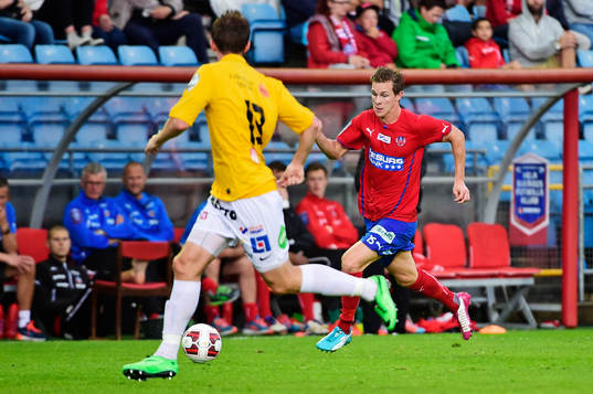 Helsingborgs Emil Krafth och Falkenbergs Adam Eriksson