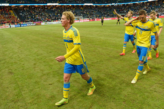 Sveriges Oscar Hiljemark, Marcus Berg och Rasmus Bengtsson