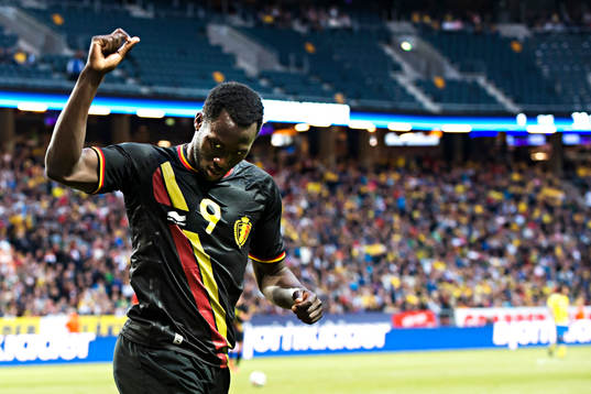 Belgiens Romelu Lukaku jublar