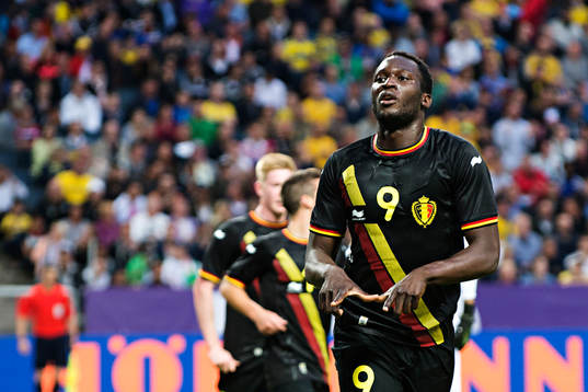 Belgiens Romelu Lukaku jublar