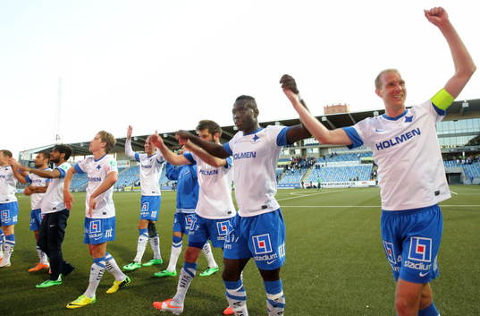 Norrköping med Alhaji Kamara och Andreas Johansson jublar