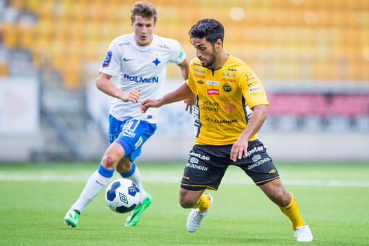 Elfsborgs Arjan Mostafa och Norrköpings Jonathan Lundin (i