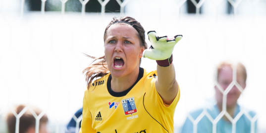 Vittsjös målvakt Minna Meriluoto i matchen i
