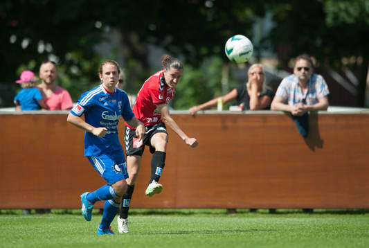 Kristianstads Johanna Rasmussen i matchen i damallsvenskan
