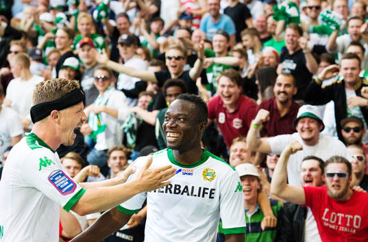 Hammarbys Thomas Guldborg Christensen och Amadaiya Rennie