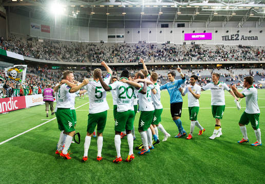 Hammarbys spelare jublar