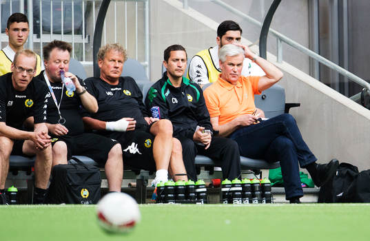 Hammarbys tränare Nanne Bergstrand (t h)