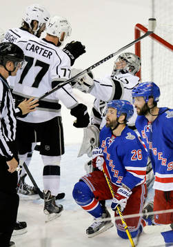 Los Angeles Kings defenseman Drew Doughty (8) and center