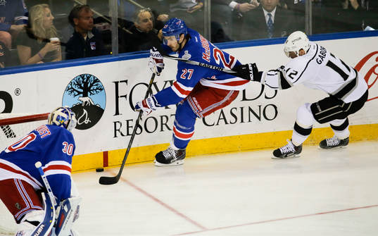 Los Angeles Kings right wing Marian Gaborik (12) chases New