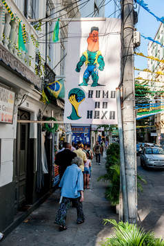 Hulk på en skylt. Miljöbilder i Rio de Janeiro
