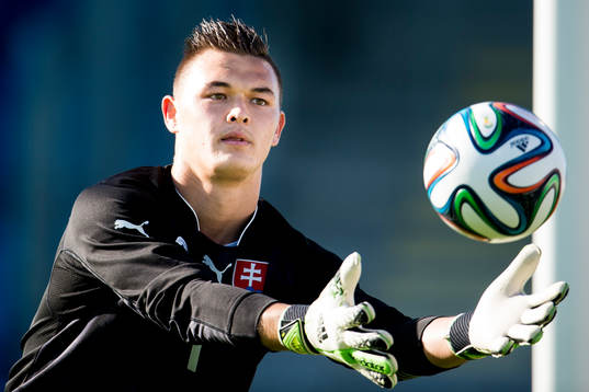 Slovakiens målvakt Patrik Le Giang