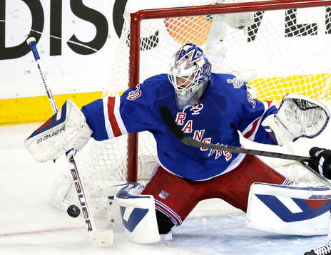New York Rangers goalie Henrik Lundqvist (30) makes a save
