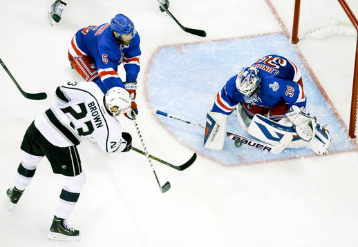 New York Rangers goalie Henrik Lundqvist (30) stops a shot