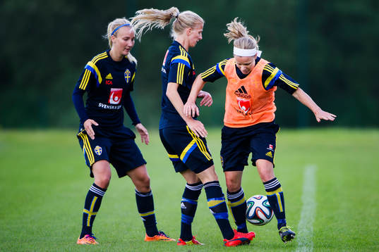 Sveriges Emma Lundh, Sofia Jakobsson och Sara Thunebro