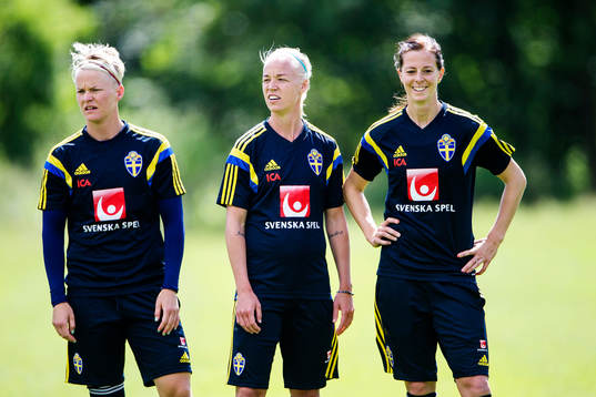 Sveriges Nilla Fischer, Caroline Seger och Lotta Schelin