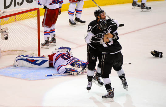 New York Rangers goaltender Henrik Lundqvist lies