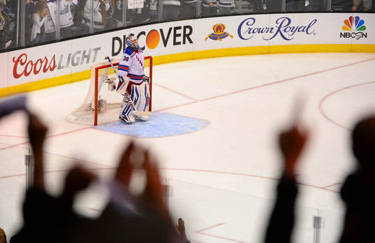 New York Rangers goaltender Henrik Lundqvist is dejected