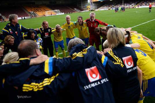 Sveriges pep-talk innan fotbollsmatchen i VM-kvalet mellan
