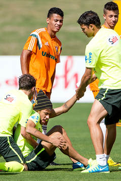 Brasiliens Neymar och Thiago Silva