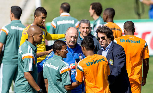 Brasiliens tränare Luiz Felipe Scolari och Brasiliens