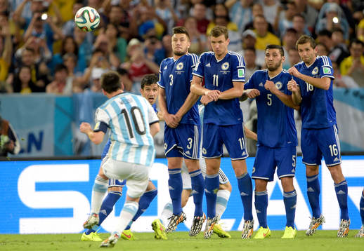 Argentinas Lionel Messi sålt en frispark