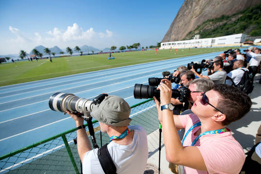 Fotografer på Englands träningsanläggning