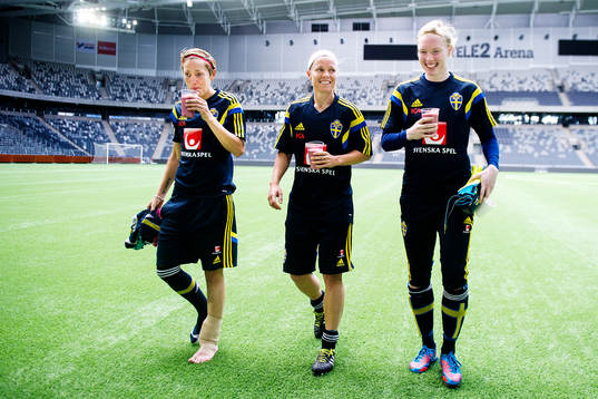 Sveriges Therese Sjögran, Sara Thunebro och målvakt