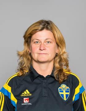 Sveriges damfotbollandslags pressansvarige Rebecca Hedin