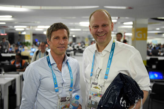 Jens Fjellström och Lars Granqvist, kommentatorer TV4