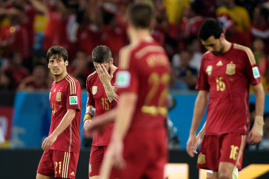 Spaniens David Silva Sergio Ramos Sergio Busquets deppar