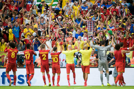Belgiens spelare tackar publiken
