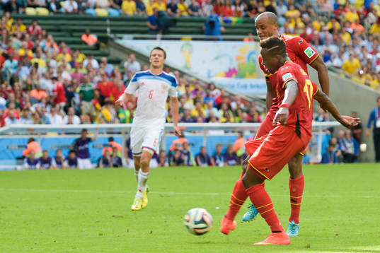 Belgiens Divock Origi gör matchens enda mål
