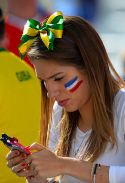 SAO PAULO, BRASIL - JUNIO 18: Aficion de Chile, durante el
