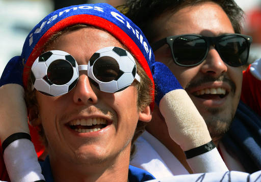 SAO PAULO, BRASIL - JUNIO 18: Aficion de Chile, durante el