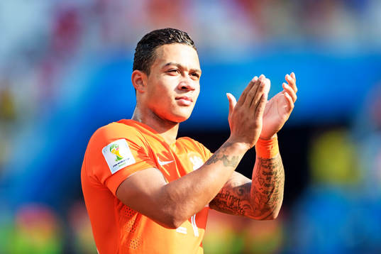 Hollands Memphis Depay jublar