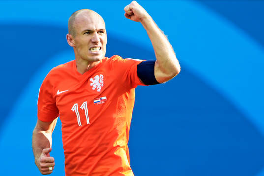 Hollands Arjen Robben jublar