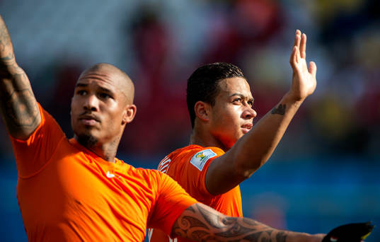 Hollands Nigel de Jong och Memphis Depay